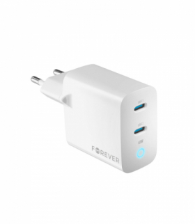 Forever ładowarka sieciowa GaN PD QC TC-06-65CC 2x USB-C 65W biała TFO GSM179959