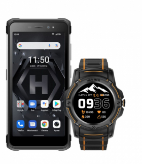 Zestaw Smartfon Hammer Iron 4 srebrny + Hammer Watch Plus Hammer TELAOSMAHAM00008