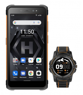 Zestaw Smartfon Hammer Iron 4 pomaraczowy + Hammer Watch Plus Hammer TELAOSMAHAM00009