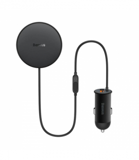Baseus uchwyt samochodowy CW01 3w1 z funkcją ładowania bezprzewodowego 15W i ładowarką samochodową USB-C 25W czarny TFO BRA012961