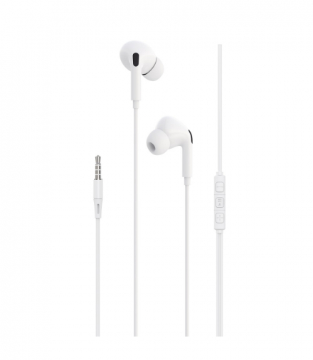 Devia słuchawki przewodowe Kintone A2 jack 3,5mm dokanałowe białe TFO BRA014008