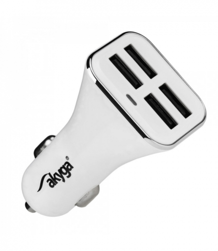 Akyga ładowarka samochodowa AK-CH-09 4x USB 6,8A biała 12V TFO AKKSGZASAKYG0005