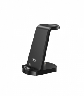 XO podstawka ładująca WX035 ze złączem Lightning 15W czarna 3w1 TFO GSM170020