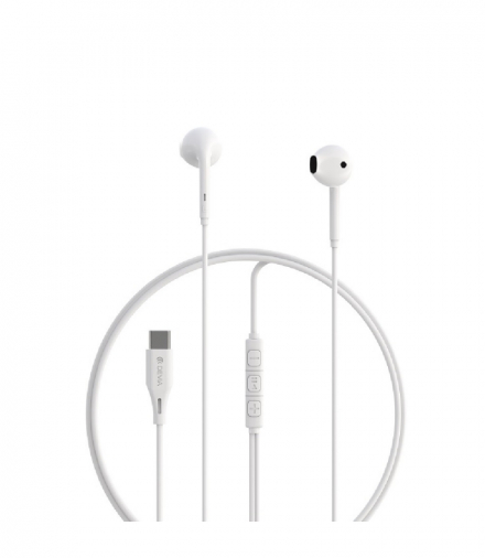 Devia słuchawki przewodowe Kintone A3 Digital USB-C douszne białe TFO BRA014025