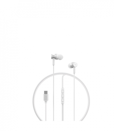 Devia słuchawki przewodowe Smart M1 Digital Metal USB-C dokanałowe srebrne TFO BRA014022