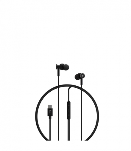 Devia słuchawki przewodowe Smart M1 Digital Metal USB-C dokanałowe czarne TFO BRA014021