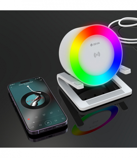 Devia głośnik Bluetooth I-M3 z wbudowaną ładowarką indukcyjną 15W i lampką TFO BRA013991