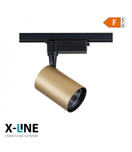 Reflektor szynowy LED, 10 W, 886 lm, 4100 K, złoty, X-LINE DPM STR-10W-G