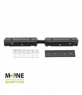 Łącznik zasilający prosty 1-fazowy do szyny magnetycznej, czarny, M-LINE DPM MTL-I-B