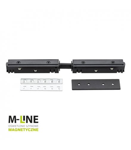 Łącznik zasilający prosty 1-fazowy do szyny magnetycznej, czarny, M-LINE DPM MTL-I-B