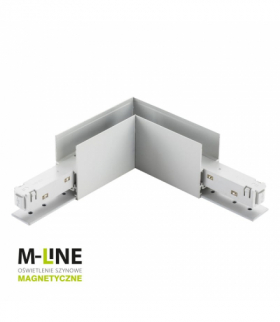 Łącznik kątowy do szyny magnetycznej, poziomy, natynkowy, biały, M-LINE DPM MTL-S-HL-W