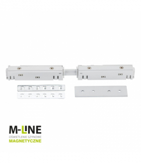 Łącznik zasilający prosty 1-fazowy do szyny magnetycznej, biały, M-LINE DPM MTL-I-W
