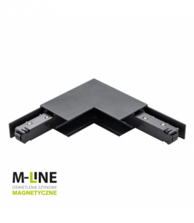 Łącznik kątowy do szyny magnetycznej, pionowy, natynkowy, czarny, M-LINE DPM MTL-S-VL-B
