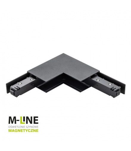 Łącznik kątowy do szyny magnetycznej, pionowy, natynkowy, czarny, M-LINE DPM MTL-S-VL-B