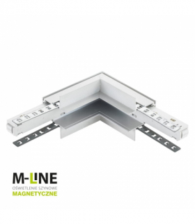Łącznik kątowy do szyny magnetycznej, wewnętrzny, podtynkowy, biały, M-LINE DPM MTL-R-IL-W