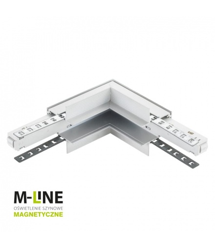 Łącznik kątowy do szyny magnetycznej, wewnętrzny, podtynkowy, biały, M-LINE DPM MTL-R-IL-W