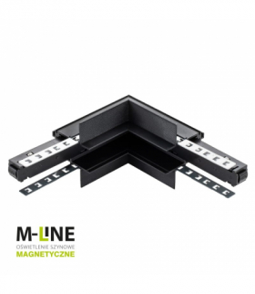 Łącznik kątowy do szyny magnetycznej, wewnętrzny, podtynkowy, czarny, M-LINE1 DPM MTL-R-IL-B
