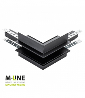 Łącznik kątowy do szyny magnetycznej, zewnętrzny, podtynkowy, czarny, M-LINE DPM MTL-R-OL-B