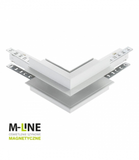 Łącznik kątowy do szyny magnetycznej, zewnętrzny, podtynkowy, biały, M-LINE DPM MTL-R-OL-W