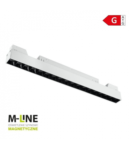 Reflektor szynowy magnetyczny liniowy, 18 W, 1400 lm, 4000 K, biały, M-LINE DPM MTL-SPL-18W-W