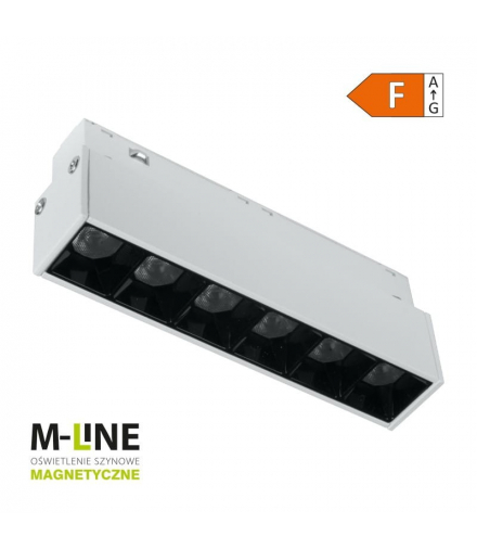 Reflektor szynowy magnetyczny liniowy, 6 W, 480 lm, 4000 K, biały, M-LINE DPM MTL-SPL-6W-W