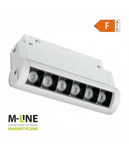 Reflektor szynowy magnetyczny liniowy, regulowany, 6 W, 480 lm, 4000 K, biały, M-LINE DPM MTL-NRS-6W-W