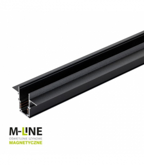 Szyna 1-fazowa magnetyczna podtynkowa, 1 m, czarna, M-LINE DPM MTL-R-1-B