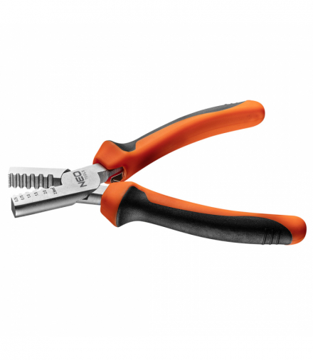 Szczypce do zaciskania końcówek 0.25-2.5 mm2 (15-9 AWG), 140 mm GTX NEO Tools 01-532