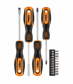 Wkrętaki i końcówki wkrętakowe, zestaw 14 szt. GTX NEO Tools 04-196