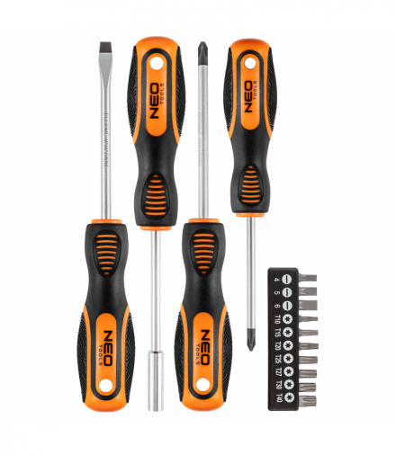 Wkrętaki i końcówki wkrętakowe, zestaw 14 szt. GTX NEO Tools 04-196