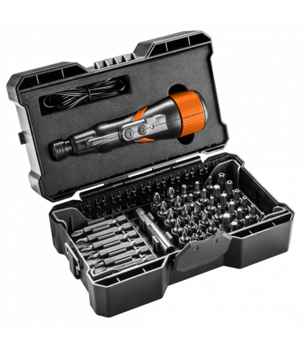 Wkrętak akumulatorowy micro-USB 3,6V, Li-Ion, plastikowe pudełko+akcesoria GTX NEO Tools 04-200