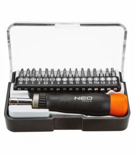 Końcówki wkrętakowe precyzyjne z uchwytem, zestaw 17 szt. GTX NEO Tools 04-228