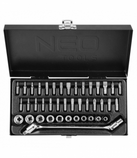 Klucze nasadowe 1/4", zestaw 41szt GTX NEO Tools 08-603