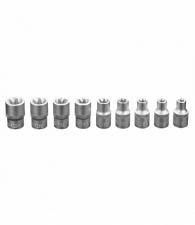 Klucze nasadowe 1/2" Torx, zestaw 9 szt. GTX NEO Tools 08-649