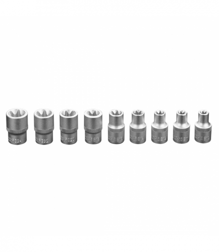Klucze nasadowe 1/2" Torx, zestaw 9 szt. GTX NEO Tools 08-649