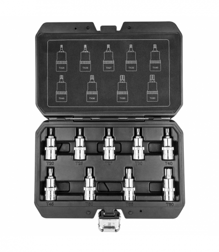 Końcówki Torx na nasadce 55 mm, zestaw 9 szt. GTX NEO Tools 08-707