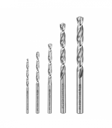 Wiertła specjalistyczne do rozwiercania zapieczonych śrub, HSS-E Co8, 3.2-8.5 mm, długie, kpl.5 szt GTX NEO Tools 08-955