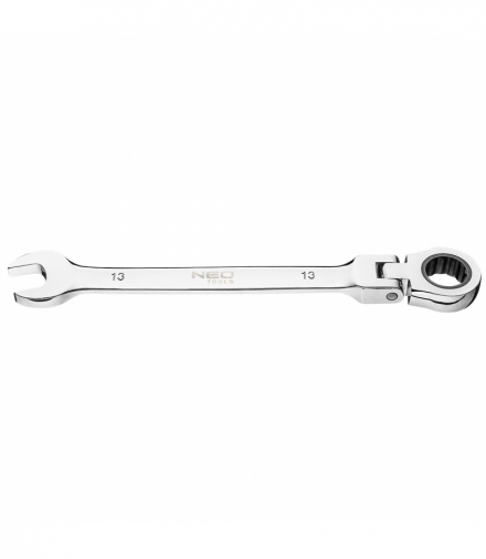Klucz płasko-oczkowy z przegubem i grzechotką 13 x 185 mm GTX NEO Tools 09-055