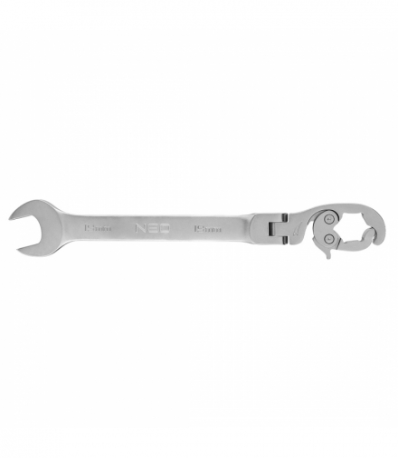 Klucz płasko-oczkowy, przegubowy, oczko otwierane z zapadką 19 mm GTX NEO Tools 09-352