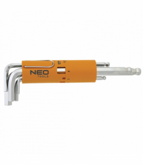 Klucze sześciokątne, długie, kuliste 2-10 mm, zestaw 8 szt. GTX NEO Tools 09-523