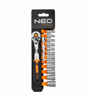Klucze nasadowe 1/4", zestaw 14 szt. GTX NEO Tools 10-000