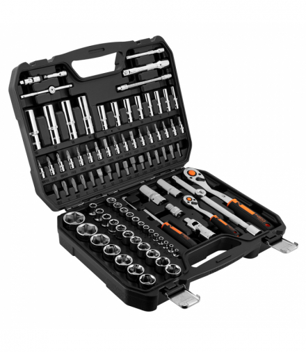 Klucze nasadowe, 1/4", 1/2", CrV, zestaw 94 szt. GTX NEO Tools 10-062