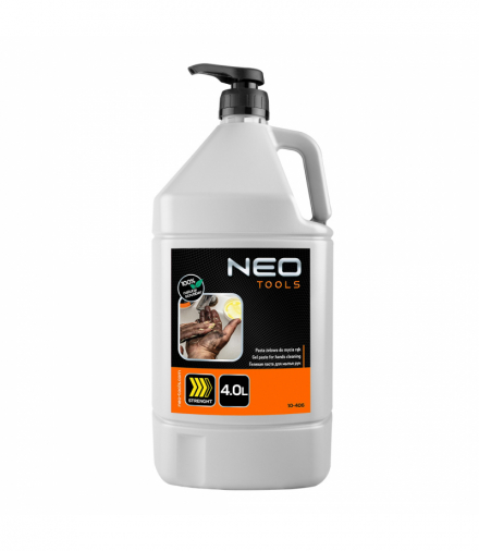 Żelowa, żółta, pasta do mycia rąk, do usuwania trudnych i bardzo trudnych zabrudzeń - butelka 4 l GTX NEO Tools 10-406