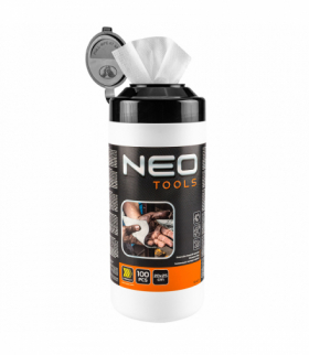 Chusteczki do mycia rąk oraz czyszczenia powierzchni i narzędzi z trudnych zabrudzeń, słoik 100 szt. GTX NEO Tools 10-407