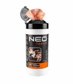 Chusteczki ze ścierniwem do mycia rąk oraz czyszczenia powierzchni i narzędzi, słoik 75 szt., 20x21 GTX NEO Tools 10-408