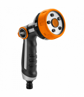 Zraszacz wielofunkcyjny, 5 funkcji, z płynną regulacją, metalowa tarcza GTX NEO Tools 15-708