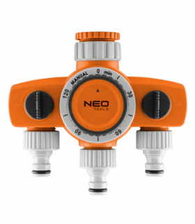 Rozdzielacz trójzaworowy, 2 wyjścia z blokadą, jedno z wyłącznikiem czasowym GTX NEO Tools 15-750