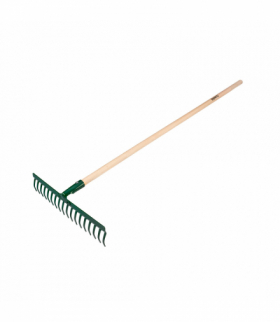Grabie uniwersalne proste, 18 zębów, głowica nitowana, trzonek drewniany GTX VERTO 15G058