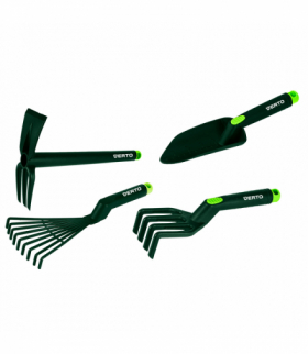 Zestaw narzędzi ręcznych 4 szt. tworzywo sztuczne (grabki, pazurki, łopatka, motyko/pazurki) GTX VERTO 15G419