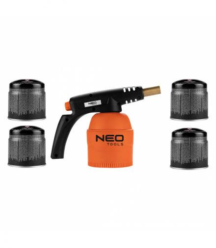 Lampa lutownicza gazowa na naboje 190 g + 4 naboje gazowe nabijane GTX NEO Tools 20-045
